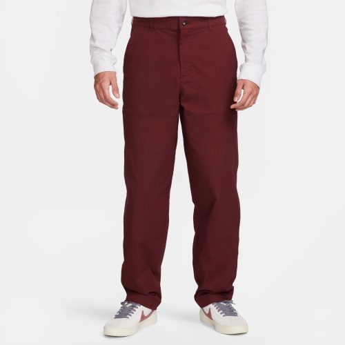 Nike SB Double Knee Skate Pants in Dark Team Red, durable with reinforced knees and six pockets.