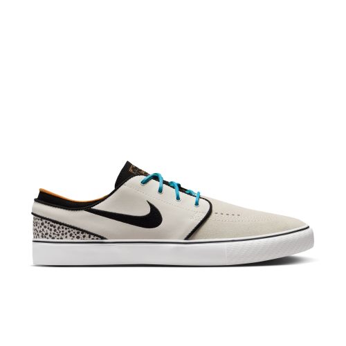 Nike SB Zoom Janoski OG+ Electric in Phantom/Chlorine Blue-Black with suede upper and Zoom Air cushioning.