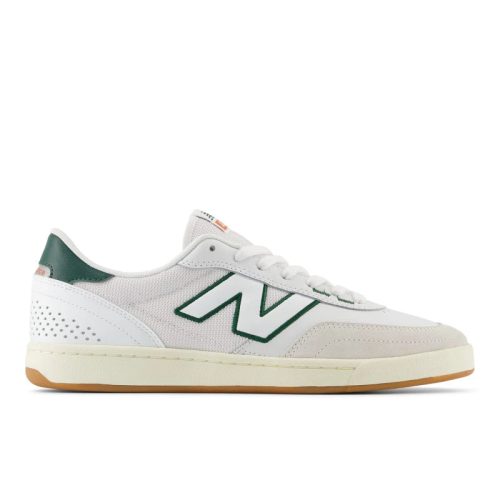 New Balance Numeric 440V2 Shoes in White/Forest Green with ABZORB midsole