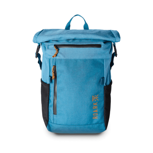 Roark Passenger 27L 2.0 Bag - Slate with magnetic roll top.