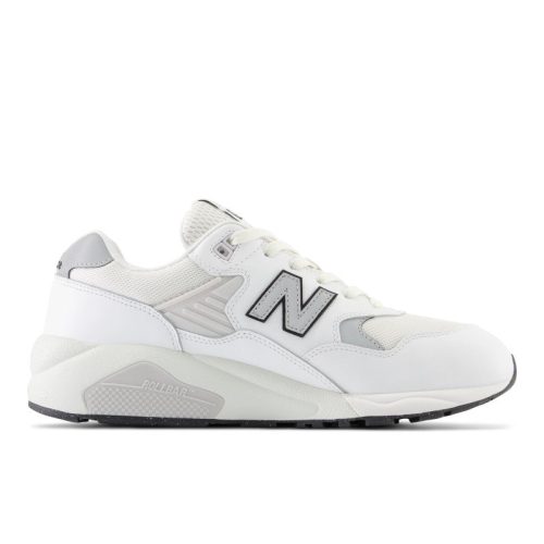 New Balance MT580EC2 Shoes in White with Sea Salt and Silver Metallic. These sneakers feature a sleek design, premium materials, and cushioned midsole for comfort and performance.