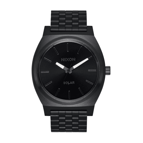 Nixon Time Teller Solar Analog Watch in Black/White with solar power and 40mm case.